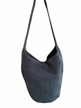 🌟The Sak🌟 Y2K 2000’s Hippie Boho Black Crochet Hobo Shoulder Crossbody Bag